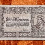 1923 -as 100 Korona "kis alakú" bankó "Pénzjegynyomda nélkül" Ritkább !!! (L1037) fotó