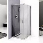 Diplon 80x80 cm szögletes két tolóajtós zuhanykabin, 5 mm edzett szürke üveggel, 190 cm magas fotó