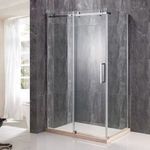 Diplon 100x80 cm fényűző tolóajtós aszimmetrikus zuhanykabin, 8mm edzett áttetsző üveggel, 195 cm... fotó