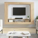 Sonoma tölgyszínű szerelt fa TV-szekrény 152x22x113 cm fotó