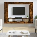 Füstös tölgyszínű szerelt fa TV-szekrény 152x22x113 cm fotó