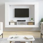 Fehér szerelt fa TV-szekrény 152 x 22 x 113 cm fotó