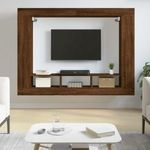 Barna tölgyszínű szerelt fa TV-szekrény 152x22x113 cm fotó