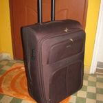 Guruló bőrönd, Ormi, jó számzár, 74x45x26-30-ig, sötétbarna, 4 görgője, 360 fokban forgó, újszerű fotó