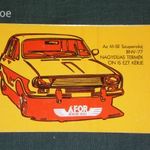 Kártyanaptár, ÁFOR benzinkutak olajok , grafikai rajzos, Dacia 1300 autó, 1978, , C, fotó