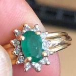 14 k arany gyűrű smaragd gyémánt Nagyon jó áron! fotó