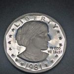 Érme pénz USA 1 Dollár Proof 1981 "S" Susan B. Anthony réz-nikkel 8.1 gramm 26.5mm UNC! Ritkább fotó