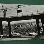 Képeslap, Komló, Somágtető, bánya szénszállító, csiga, felfonó, útvédő híd, Wartburg autó fotó