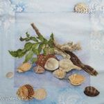 Tenger, kagylók, csigák, dekor szalvéta fotó