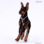 ruhára vasalható folt rávasaló felvarró kutya dobermann 85x30mm fotó