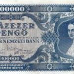Kék 100000 százezer pengő 1945 Ritka restaurált fotó