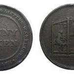 Pénz érme Egyesült Királyság Yorkshire Barnsley 1 penny 1812 réz 21.3 g 34 mm VF-gVF R! fotó