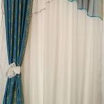 Függöny szett krém-türkiz színekben készre varrva ÚJ fotó