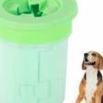 Szilikon mancs tisztító kutyáknak, zöld, M méret fotó