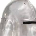 Ezüstszínű antik középkori lovagi acélsisak LARP másolat - vidaXL fotó