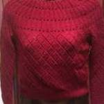 Női kézi kötésű pulóver 36-os méretben fotó
