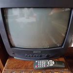 Samsung retro szines kis TV távirányítóval fotó