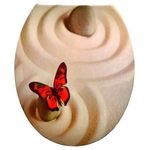 Lecsapódásgátlós duroplast WC ülőke bézs köves pillangós mintás, rozsdamentes fémzsanérral fotó