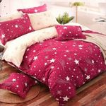 7 részes rózsaszín és fehér csillagos ágynemű garnitúra fotó