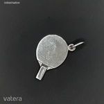 Gravírozható pingpong ütő ezüst medál, asztalitenisz, kulcstartónak is alkalmas fotó