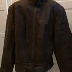 Férfi 44-es M-es barna színű sportos fazonú bőrdzseki-bőrkabát Rino&Pelle olasz darab fotó