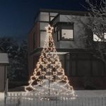 meleg fehér 500 LED-es karácsonyfa fémoszloppal 3 m fotó