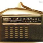 Sokol-403 rádió, bőr tokban, frissen szervizelt, kitűnő fotó