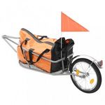 Kerékpár-utánfutó narancssárga/fekete táskával fotó