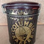 Régi antik kávés Columbia Kaffee pléh tároló doboz m 14 d 11, 5 cm fotó