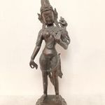 Antik buddha buddhista patinás bronz álló szobor 440 8184 fotó