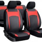 AUDI A4 (B5, B6, B7) Univerzális Üléshuzat DESIGN Eco bőr fekete piros színben fotó