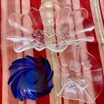 Walther Glas domborított csodás üveg asztalközép kínáló AJÁNDÉKNAK IS! FIX leütésnél kék üveg ajándé fotó
