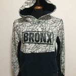 H&M BRONX feliratos sötétkék fehér kapucnis szabadidő felső pulóver 170 / 14 év fotó