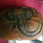 INDIAI FARAGOTT FADOBOZ elefánt motívummal -20 x 10 x 8 fotó