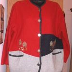 Dél-Tiroli puha tiszta gyapjú kombinált női kabátka XL fotó