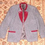 Tiroli szürke-bordó puha gyapjú női kabátka L/XL fotó