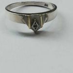Antik ezüst gyűrű -14 karátos aranyozással fotó