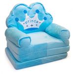 Kihúzható és ággyá alakítható fotel gyerekeknek - kék fotó