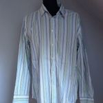 Burton kék zöld fehér csíkos hosszúujjú ing L 100% pamut fotó