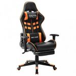 fekete és narancssárga műbőr gamer szék lábtámasszal fotó