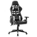 Fekete és fehér műbőr gamer szék fotó
