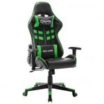Fekete és zöld műbőr gamer szék fotó
