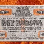 1916 -os Unc hajtatlan Ostffyasszonyfa 1 Korona "Hadifogoly-tábor pénz" t !!! (L1072) fotó