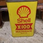 SHELL X-100 MULTIGRADE Motor Oil, régi 5L olajos fém kanna fotó