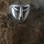 Régi maszk-os ezüst gyűrű fotó