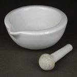 1L484 Antik fehér kisméretű Elbogen porcelán gyógyszerészeti patikamozsár fotó