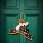 Karácsonyi ajtódísz dekor aranyos puha hóember figura Merry Christmas 16 x 20 cm fotó