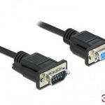 DeLock Serial Cable RS-232 D-Sub9 male to female with narrow plug housing 3m Black 86603 Kiegészí... fotó