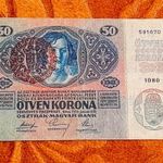 1914 -es 50 Korona vízjeles bankó Magyar felülbélyegzéssel !!!! RITKÁBB!!! (L0954) fotó