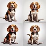 Beagle egész alakos kutyás falmatrica | 8 + 12 db-os szett | 80 cm x 80 cm fotó